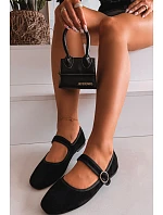 Černé baleríny s páskem a zlatou sponou Kelisa