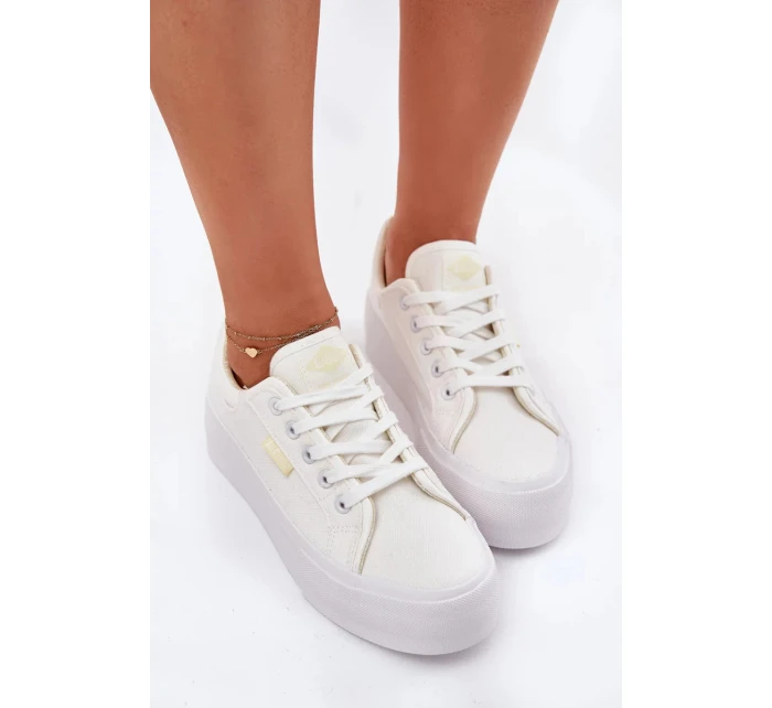 Dámské trampky na platformě Lee Cooper – bílé