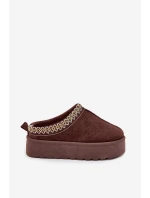 Dětské/módní sněhule s výšivkou na platformě Jolisse – čokoládové Dětské/módní sněhule s výšivkou na platformě Jolisse – čokoládové