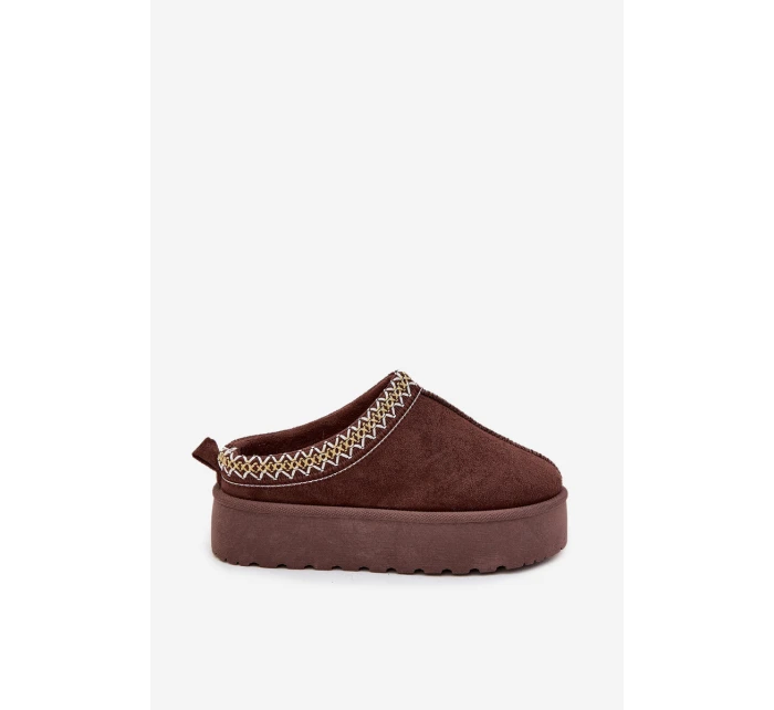 Dětské/módní sněhule s výšivkou na platformě Jolisse – čokoládové Dětské/módní sněhule s výšivkou na platformě Jolisse – čokoládové