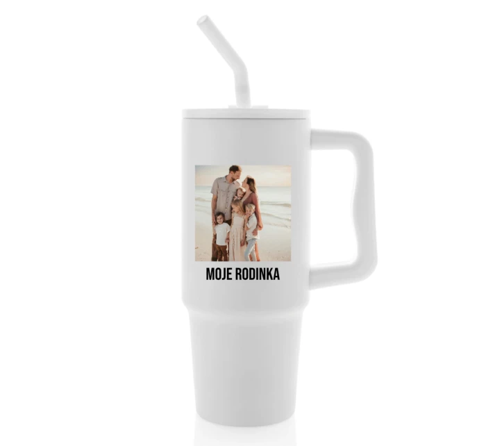 Personalizovaná termoska s barevným víčkem s fotografií 