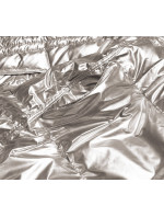 Khaki-béžová oboustranná metalická zimní bunda (P21-7901-22+62)
