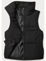 Krátká černá vesta se stojáčkem model 18266810 - J.STYLE Krátká černá vesta se stojáčkem model 18266810 - J.STYLE