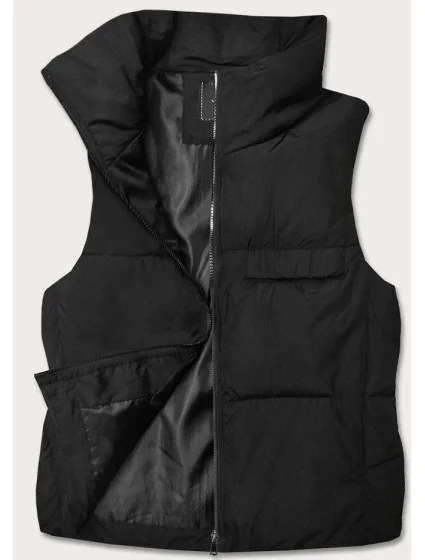 Krátká černá vesta se stojáčkem model 18266810 - J.STYLE Krátká černá vesta se stojáčkem model 18266810 - J.STYLE