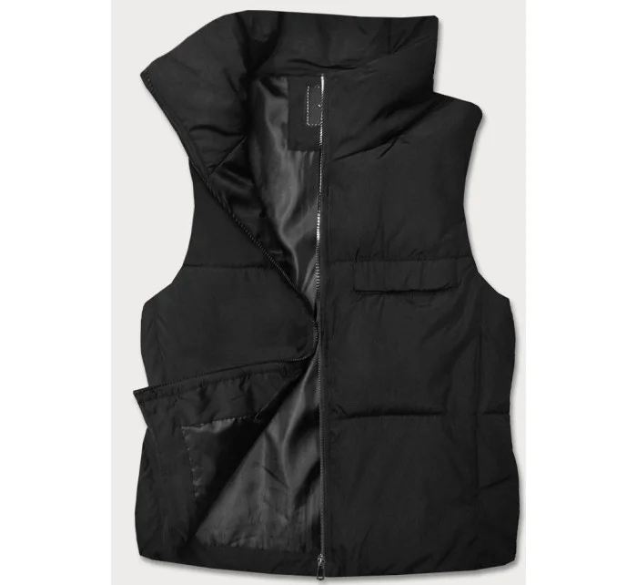 Krátká černá vesta se stojáčkem model 18266810 - J.STYLE Krátká černá vesta se stojáčkem model 18266810 - J.STYLE