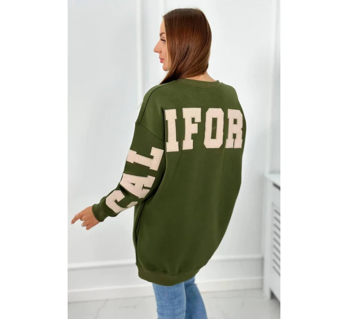 Izolovaná mikina s nápisem California khaki