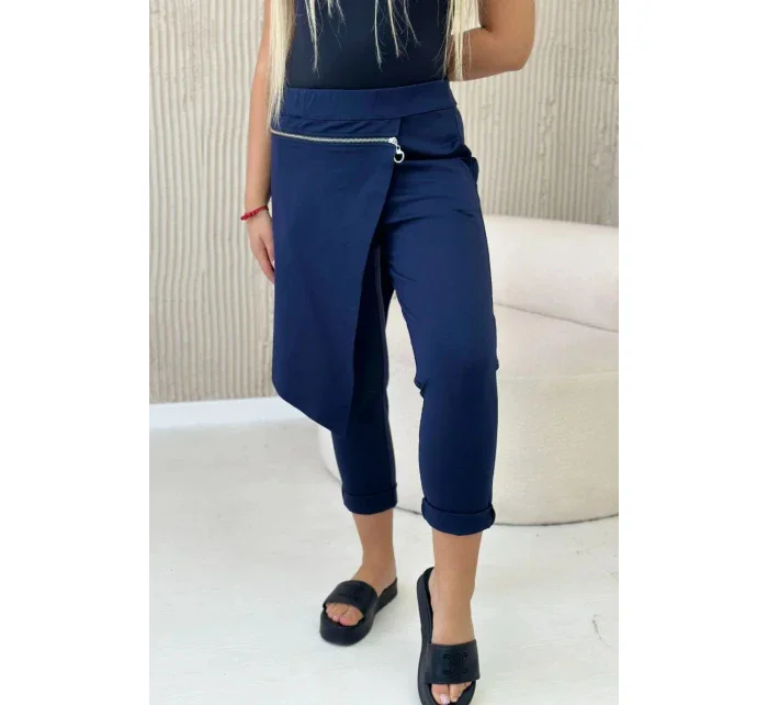 Punto Milano Zimní kalhoty s ozdobným zipem námořnická modř Punto Milano Zimní kalhoty s ozdobným zipem námořnická modř