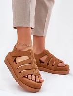 Dámské Sandály Na Platformě Eko Semišové Camel Filisenia