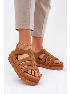 Dámské Sandály Na Platformě Eko Semišové Camel Filisenia