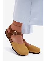 Kožené Semišové Dámské Sandály S Uzavřenými Prsty Maciejka H7365-07 Žluté