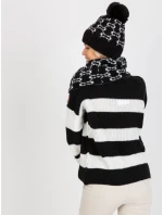 Tunelová šála AT KM CM model 17833554 bílá a černá - FPrice