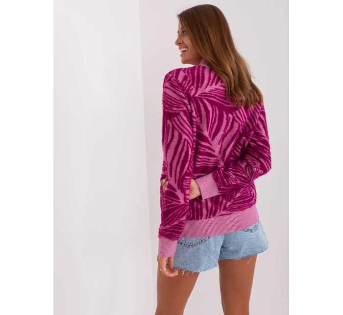 Sweter AT SW model 18895601 fioletowy - FPrice Sweter AT SW model 18895601 fioletowy - FPrice