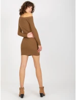 Dámské šaty NM SK NG model 17863019 světle hnědé - FPrice Dámské šaty NM SK NG model 17863019 světle hnědé - FPrice