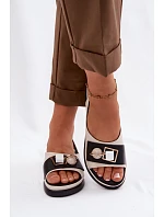 Kožené dámské sandály GR61-5932 béžovo-černé - D&A