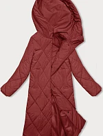 Dlouhá zimní bunda s kapucí J.Style v červené barvě (5M3173-270)