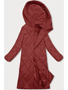 Dlouhá zimní bunda s kapucí J.Style v červené barvě (5M3173-270)