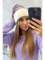Dámská čepice Feba K330 ecru+violet Dámská čepice Feba K330 ecru+violet