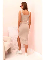 Dámský top a model 22077133 sukně béžový - K-Fashion Dámský top a model 22077133 sukně béžový - K-Fashion