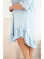 Dámské šaty Plus Size bavlněné s volánem modrá Dámské šaty Plus Size bavlněné s volánem modrá