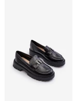 Dětské polobotky mokasíny s ozdobou Černé model 21649173 - VINCEZA