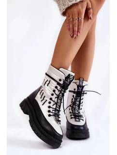 Dámské šněrovací sněhule Černobílé Sharmen