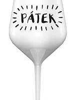 PÁTEK - bílá nerozbitná sklenice na víno 470 ml
