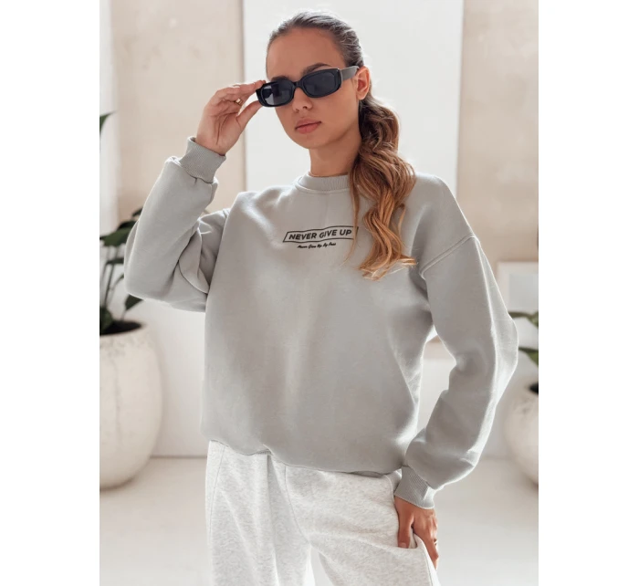 Dámská oversize mikina NEVER grey FashionStreet BY1230
