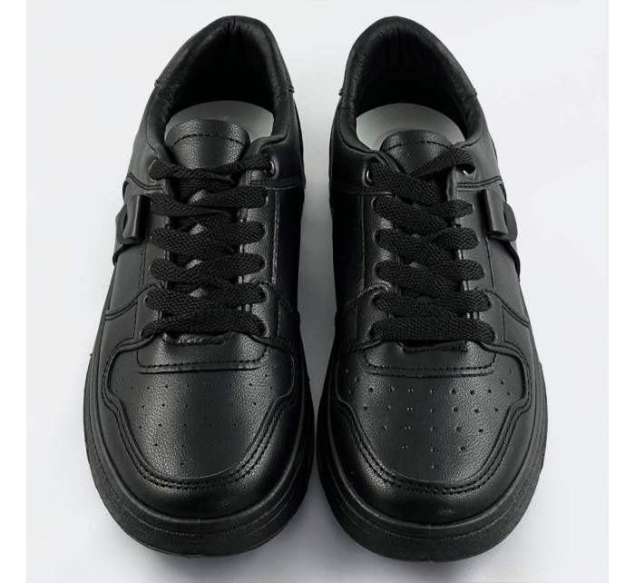 Černé dámské šněrovací tenisky sneakers (21-Q22)
