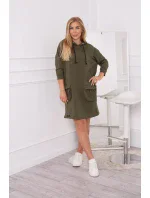 Kaki šaty s kapucí Kaki šaty s kapucí