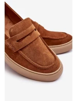 Mužské semišové loafers polobotky Zazoo 1566 hnědé
