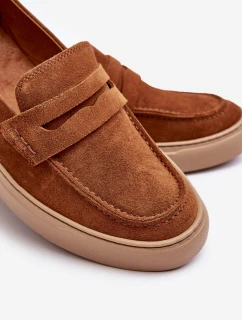 Mužské semišové loafers polobotky Zazoo 1566 hnědé