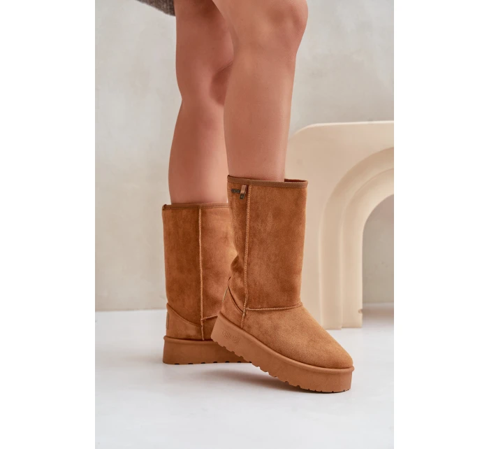Vysoké Sněhové Boty Na Platformě Big Star model 21679161 Camel - Big Star Shoes