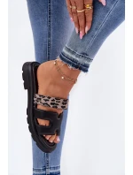 Kožené Dámské Sandály S Páskem Leopard Vinceza 66769 Černé
