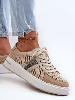 Dámské kožené tenisky D&A béžové