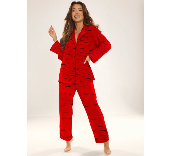 De Lafense 718 Madeleine pyžamo dlouhé/r S-4XL dámské rozepínací