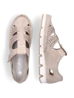 Rieker W RKR651 béžové kožené polobotky s háčkem a smyčkou