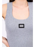 Žebrovaná halenka s šedým blůzou