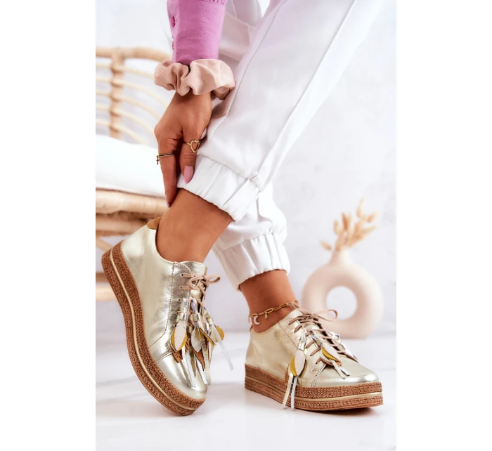 Kožená obuv Maciejka 04550-25 Zlatá