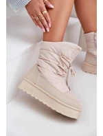 Sněhule Na Platformě Na Zip Big Star OO274885 Béžové