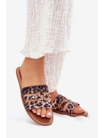 Ploché Dámské Pantofle Se Zlatým Detalem Leopard model 21700060 - Boto Ploché Dámské Pantofle Se Zlatým Detalem Leopard model 21700060 - Boto