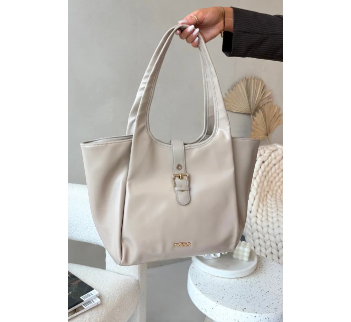 Taška shopper s přezkou NOBO BAG6010-015 světle béžová