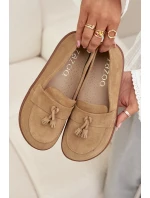 Kožené semišové mokasiny typu barefoot Zazoo 322 béžové