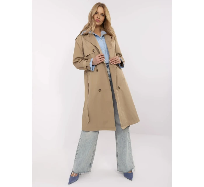 Płaszcz NM PL ciemny bezowy model 20989495 - FPrice Płaszcz NM PL ciemny bezowy model 20989495 - FPrice