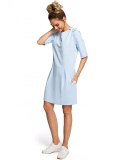 Šaty se pasem a mašlí světle modré model 18001992 - Moe