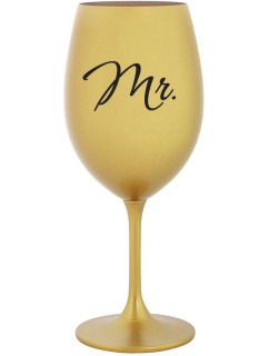 MRS. - zlatá sklenice na víno 350 ml