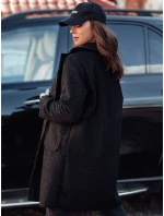 Dámský oversize dlouhý kabát BARALITE z jehněčí kůže černý FashionStreet NY0709