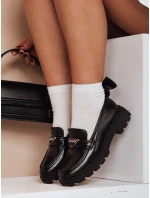 Dámské mokasíny s plochou podrážkou ELEGANCIO black FashionStreet ZY0708