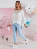 Dámský oversize hladký svetr SENZIA ecru FashionStreet MY2450