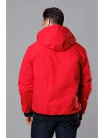 Červená pánská sportovní bunda s kapucí model 18311032 - J.STYLE Červená pánská sportovní bunda s kapucí model 18311032 - J.STYLE