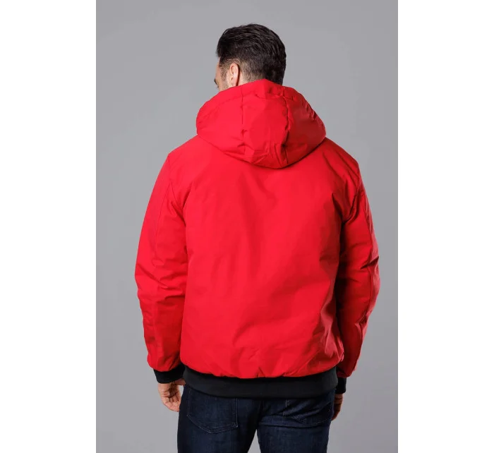 Červená pánská sportovní bunda s kapucí model 18311032 - J.STYLE Červená pánská sportovní bunda s kapucí model 18311032 - J.STYLE